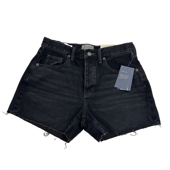 Universal Thread Womens 2 Black Mid Rise 90s Baggy Jean Shorts Cutoff Denim New - Picture 1 of 9